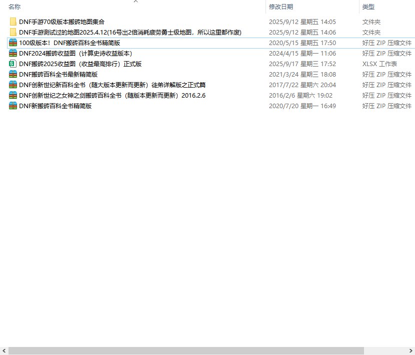 DNF重泉版本!搬砖2025收益图(又名搬砖百科全书收益最高排行表)6