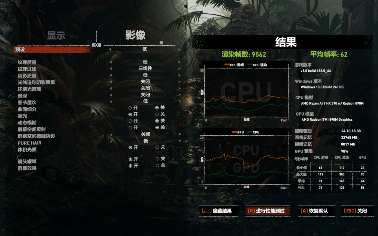 amd wx3100的游戏性能_AMD Radeon 890M RDNA 3.5核显性能评测_锐龙AI 300系列大小核CPU表现分析