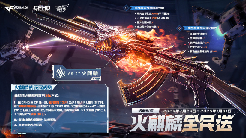 穿越火线AK47火麒麟永久武器_cf火麒麟毁了穿越火线_穿越火线HD火麒麟获取方式