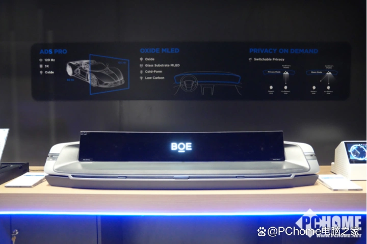 CES2024：京东方全球首发45英寸9K氧化物Mini LED车载贯穿屏