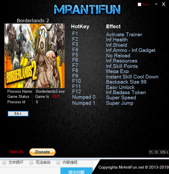 无主之地2角色mod_无主之地2十四项修改器_无主之地2无限生命无限弹药修改器