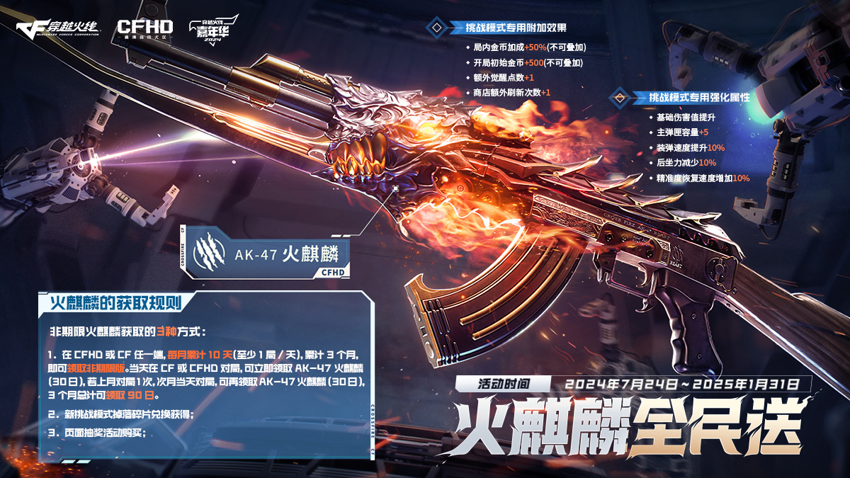 穿越火线领奖专区_穿越火线AK47火麒麟永久武器_穿越火线HD火麒麟领取条件