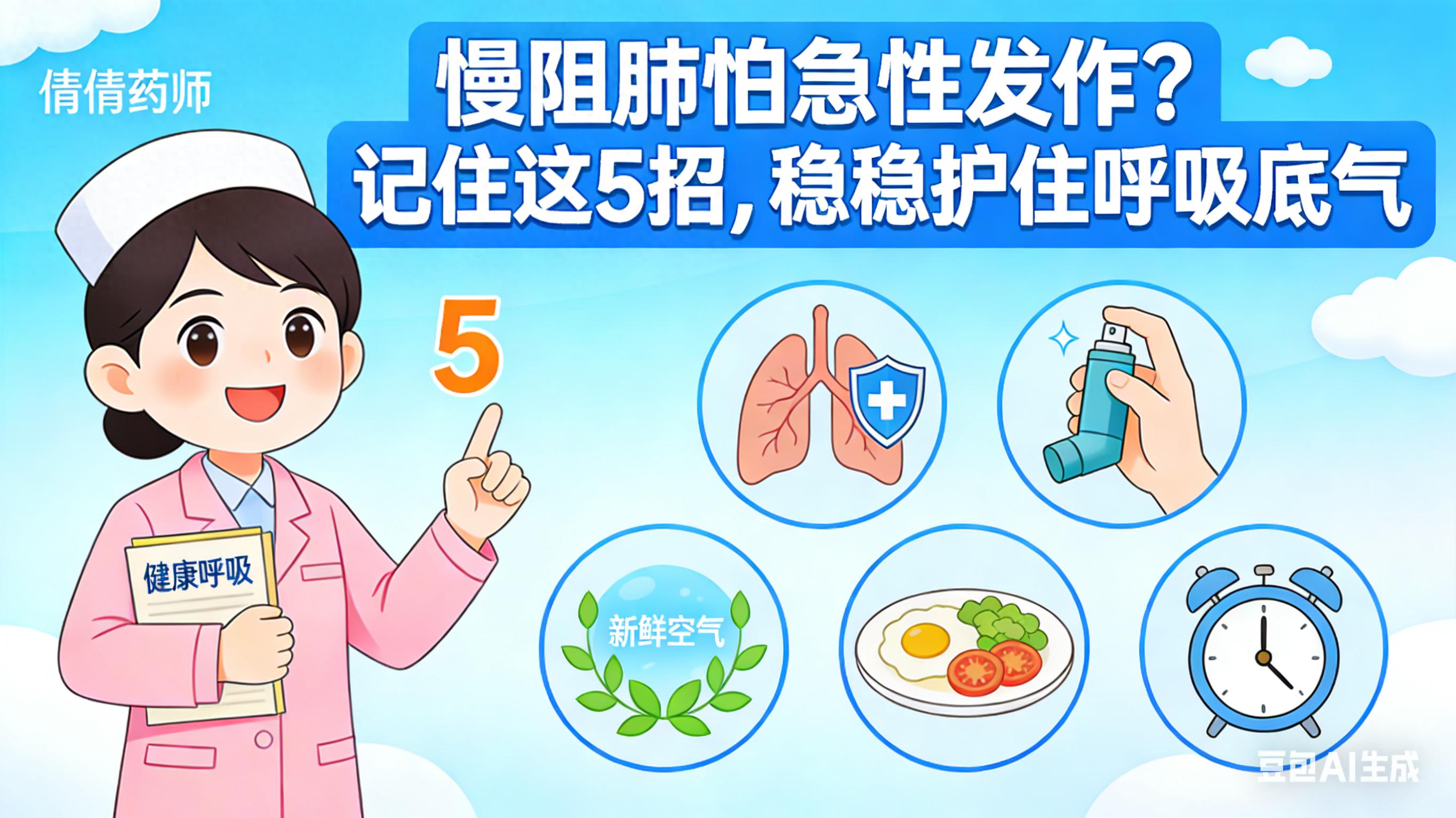 警惕！慢阻肺急性发作超凶险，5个妙招帮你守住呼吸底气