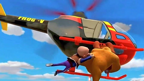 熊出没:坏人就快逃走了,光头强拼尽全力,殊死一搏打坏人