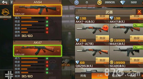 CF手游枪械选择