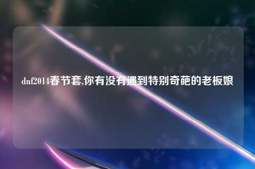 dnf2014春节套,你有没有遇到特别奇葩的老板娘