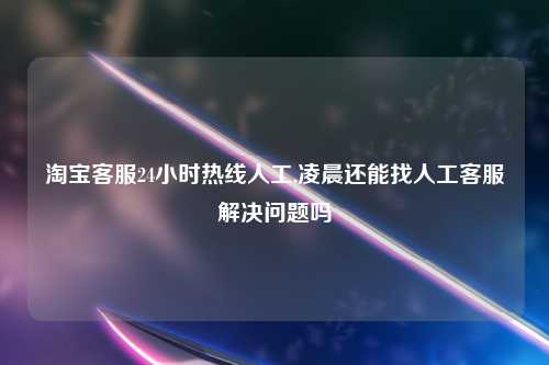 淘宝客服24小时热线人工,凌晨还能找人工客服解决问题吗