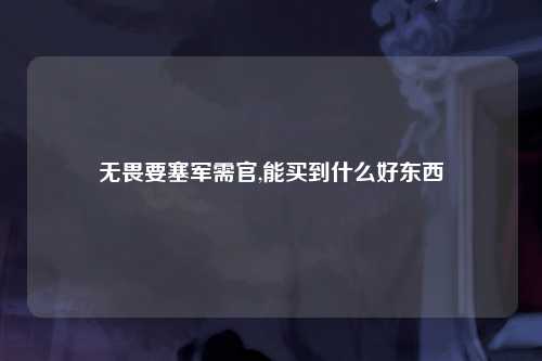 无畏要塞军需官,能买到什么好东西