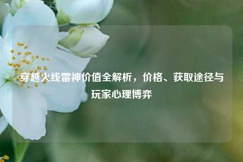 穿越火线雷神价值全解析，价格、获取途径与玩家心理博弈