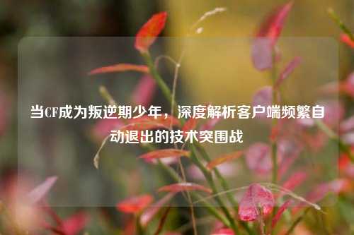 当CF成为叛逆期少年，深度解析客户端频繁自动退出的技术突围战